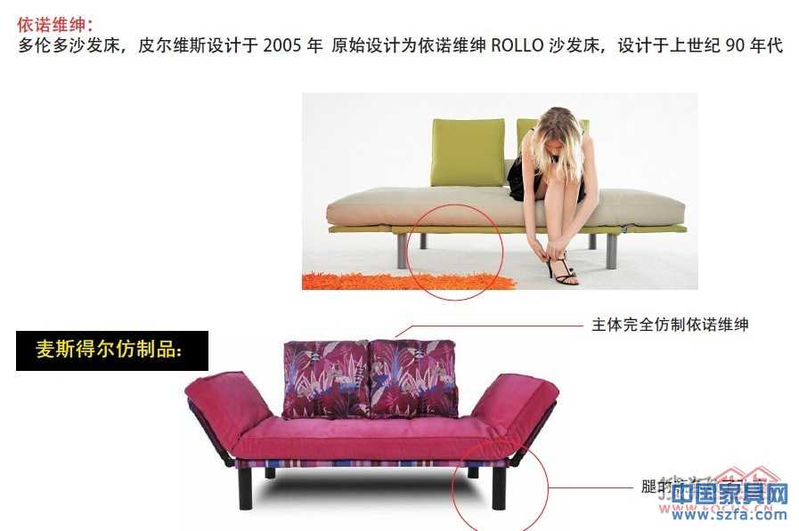 依諾維紳產品與仿制品對比圖:多倫多沙發床 依諾維紳產品與仿制品對比圖:多倫多沙發床